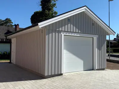 Färdigställt enkelgarage G 45 hos kund