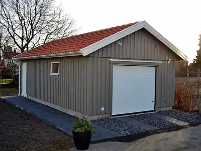 Färdigställt enkelgarage G 50 hos kund