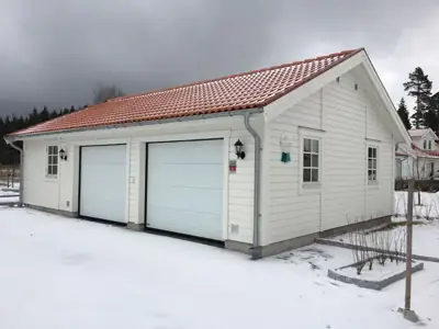 Färdigställt dubbelgarage G 65 hos kund