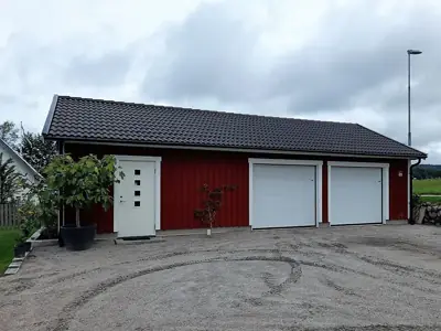 Färdigställt dubbelgarage G 65 hos kund