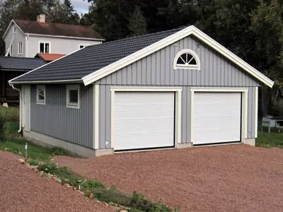 Färdigställt dubbelgarage G 70 hos kund
