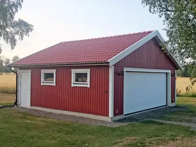 Färdigställt dubbelgarage G 70 hos kund