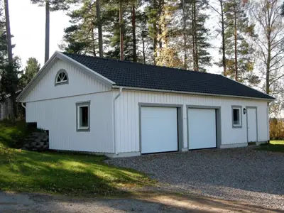 Färdigställt dubbelgarage G 70 hos kund