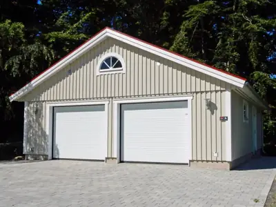 Färdigställt dubbelgarage G 80 hos kund