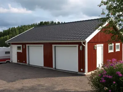 Färdigställt dubbelgarage G 80 hos kund