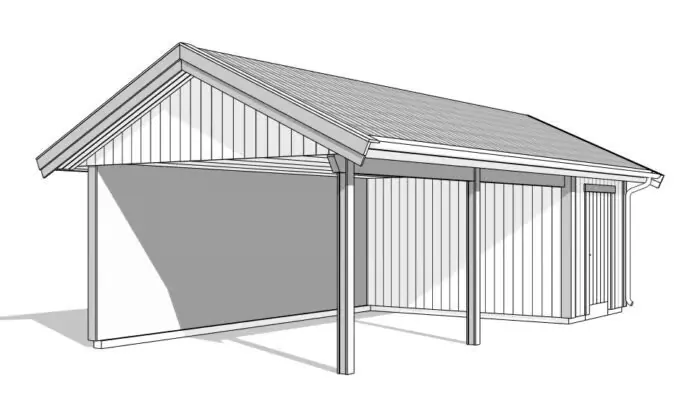 Carport med förråd CF 40