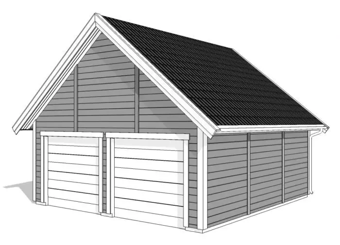 Dubbelgarage med loft GL 65, 3D-rendering